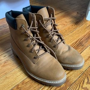 Faux Leather Fashion Work Boots